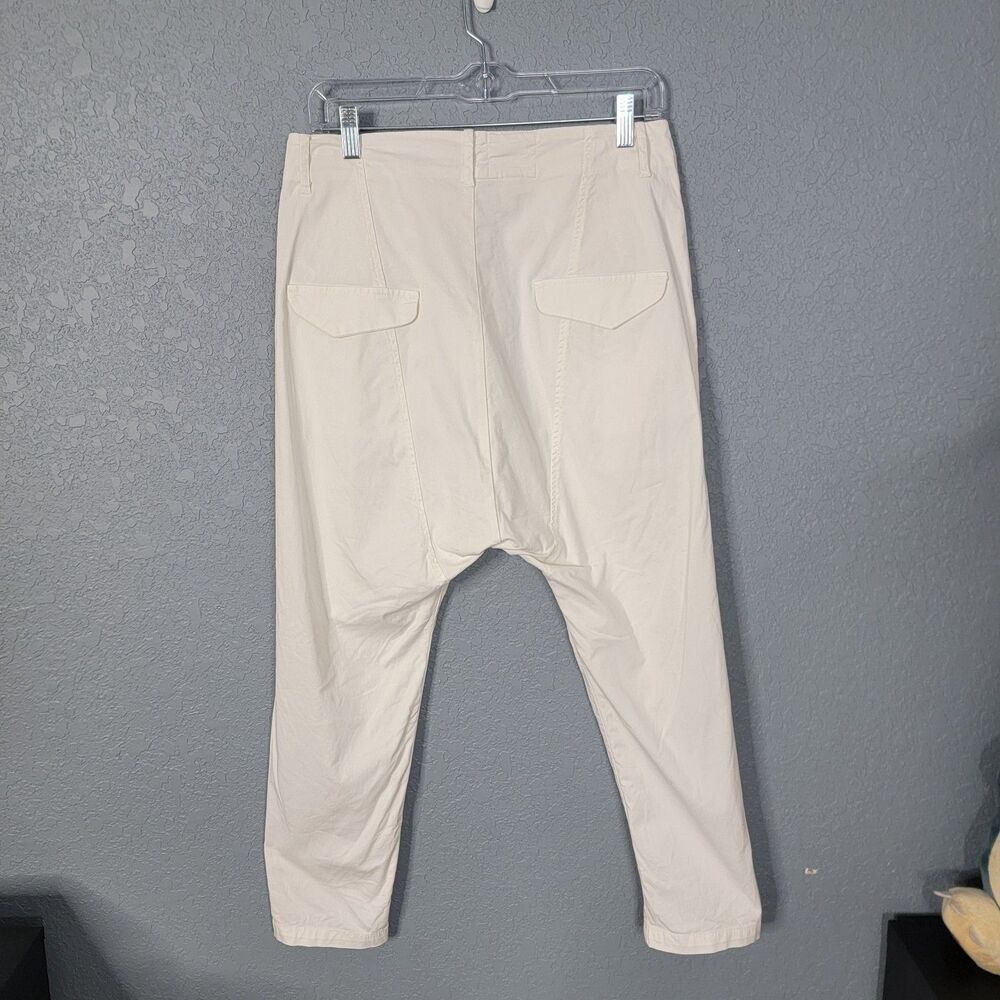 Nili Lotan Paris Pant in Eggshell Drop Crotch Cotton Twill Size 2 Edgy USA Work - Picture 7 of 17